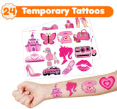 36Pcs Pink Party Favors 24Pcs Tattoos 12Pcs Stamp Set Hot Pink Themed Birthday Party Decorations Supplies Classroom Coloring Gifts Cute for Rewardz Girls Baby Shower Gifts Ideals Prizes